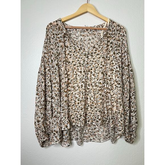NWT Three Dot Floral Flowy Blouse with Cami Size Large - Picture 1 of 8